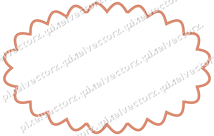 Dekorativer Zierrahmen in Orange und Türkis mit Oval und Lappenrand