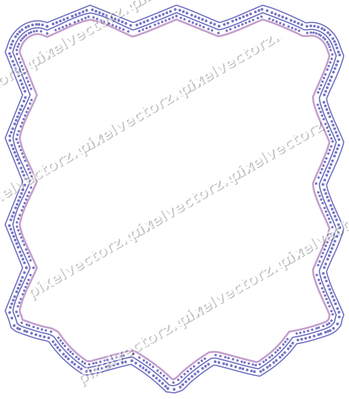 Dekorativer Zierrahmen in Violett und Blau mit Tafel und Zackenrand