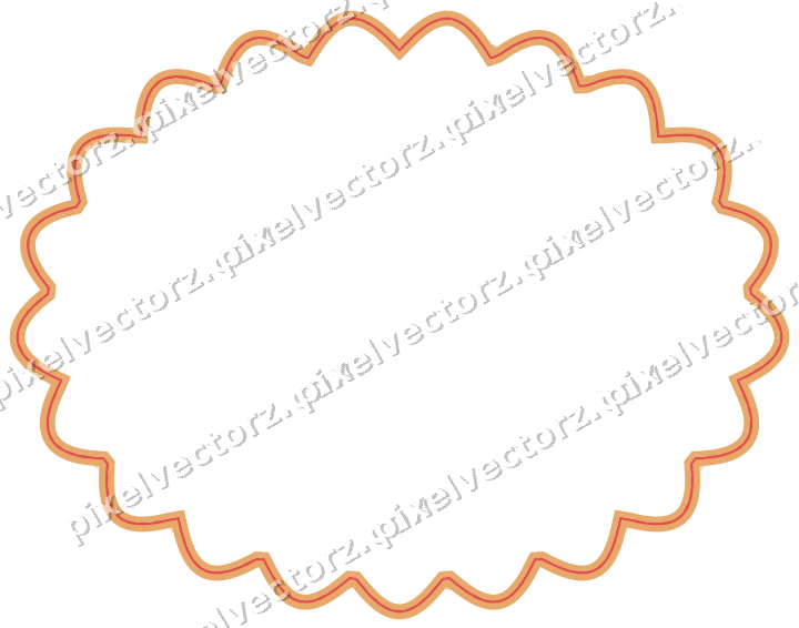 Dekorativer Zierrahmen in Rot und Orange mit Oval und Lappenrand