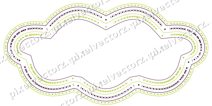 Dekorativer Zierrahmen in Dunkelmagenta und Limette mit Oval