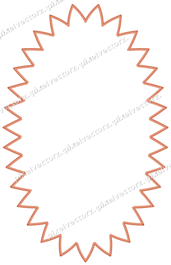 Dekorativer Zierrahmen in Orange und Türkis mit Oval und Zackenrand