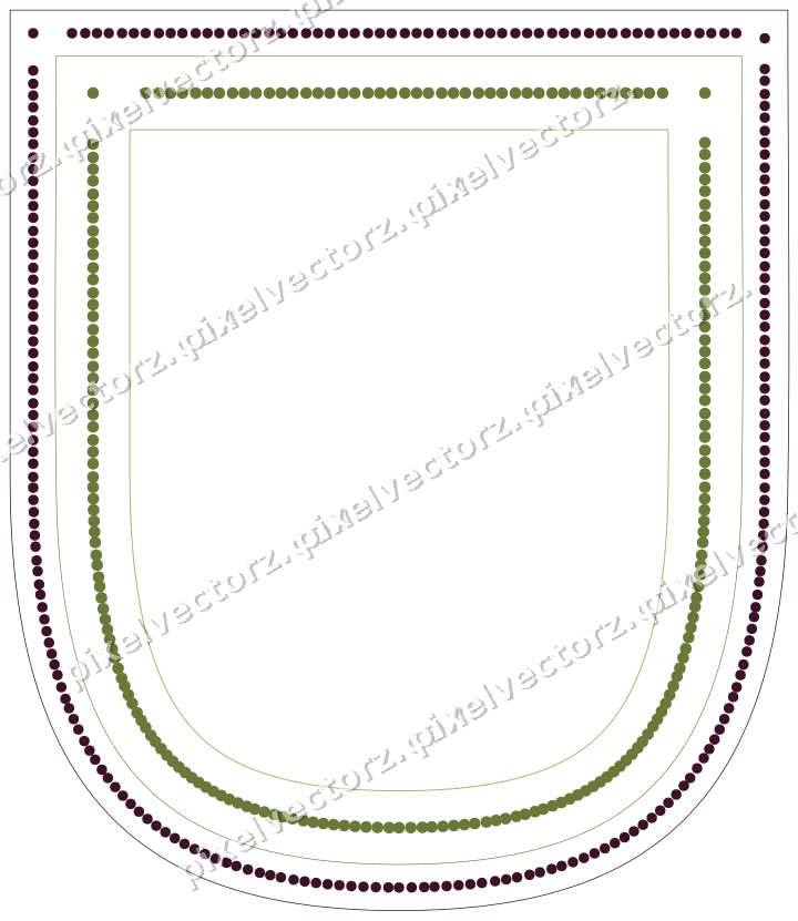 Dekorativer Zierrahmen in Limette und Rosa mit Wappen und Punktreihe