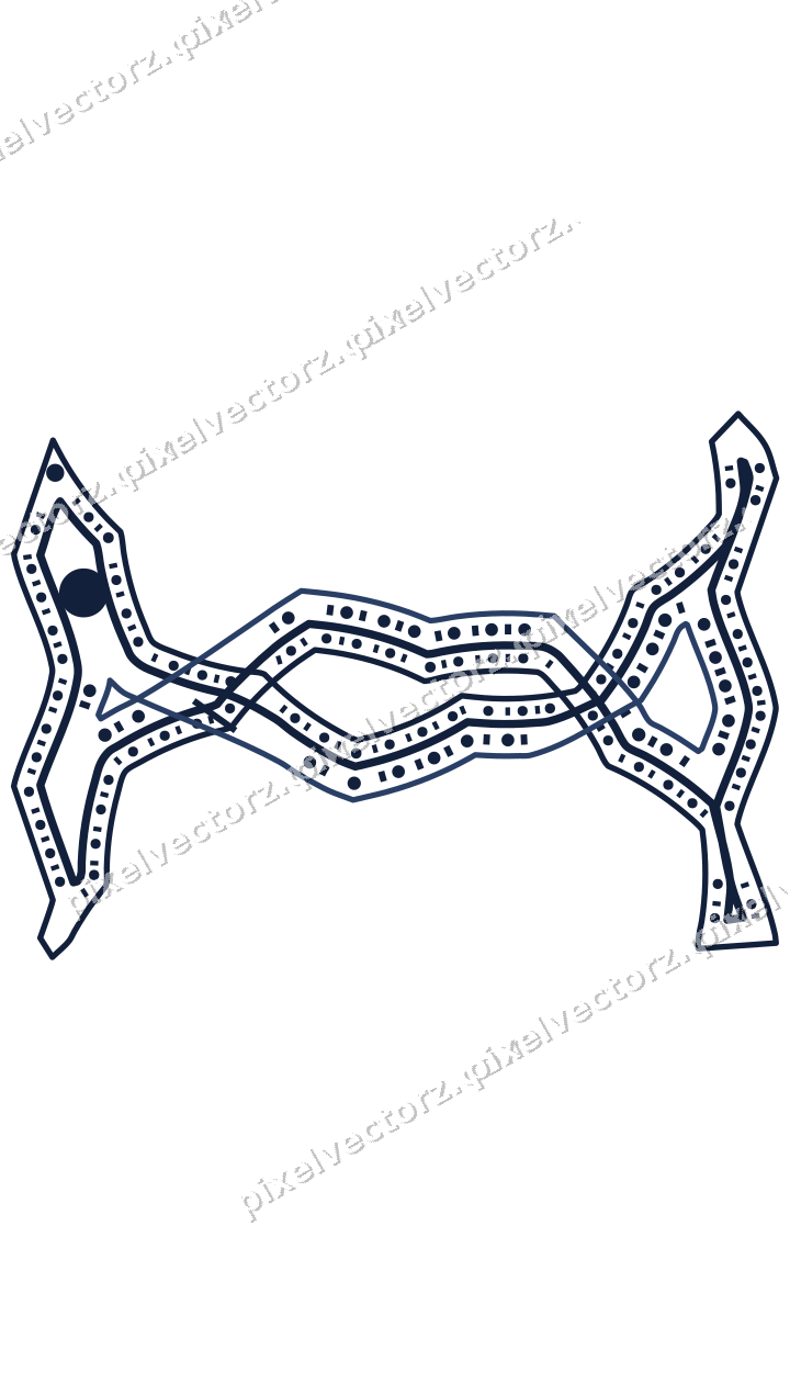 Dekorativer Zierrahmen in Dunkelblau und Weiß mit Tafel und Rundbogen