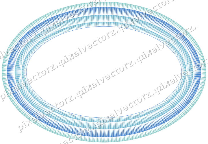 Dekorativer Zierrahmen in Blau und Türkis mit Oval und Zahnschnitt