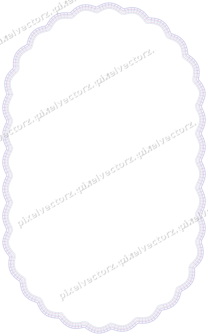 Dekorativer Zierrahmen in Violett und Blau mit Tafel und Rundbogen