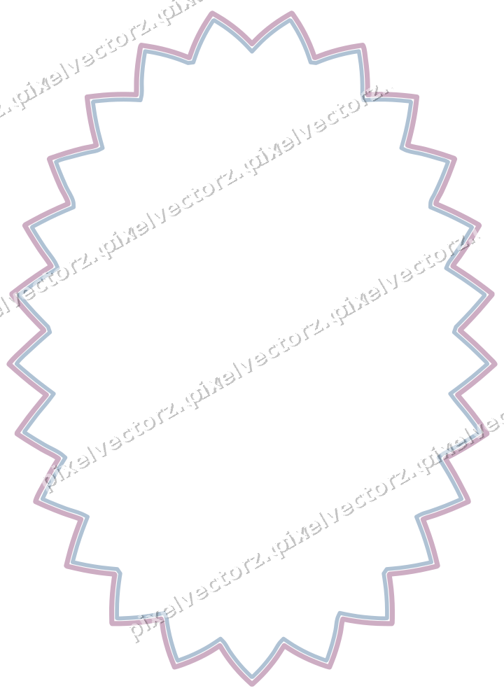 Dekorativer Zierrahmen in Violett und Blau mit Oval und Zackenrand