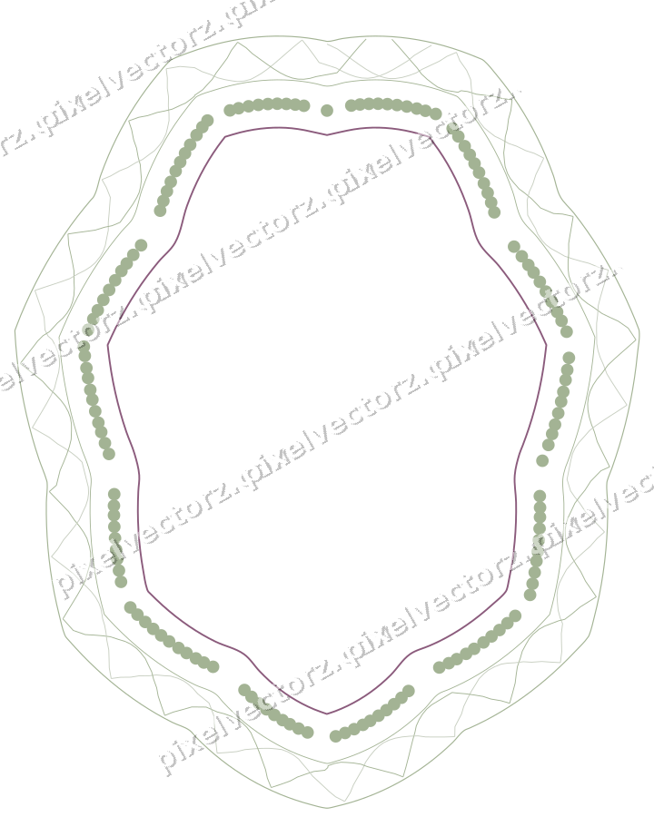 Dekorativer Zierrahmen in Dunkelmagenta und Limette mit Oval