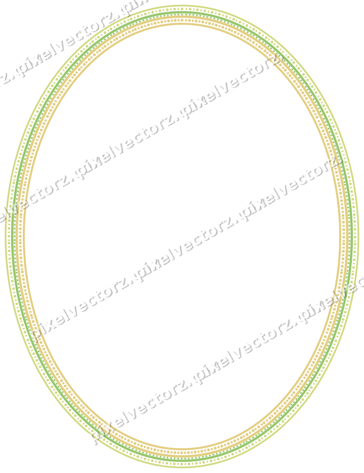 Dekorativer Zierrahmen in Limette und Gelb mit Oval und Perlenreihe