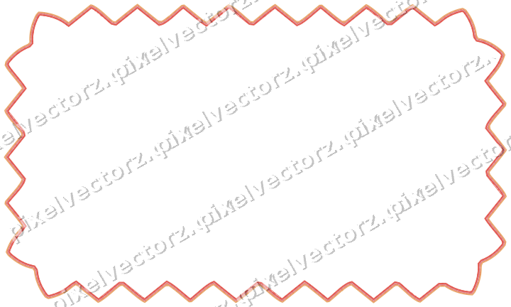 Dekorativer Zierrahmen in Rot und Orange mit Tafel und Zackenrand