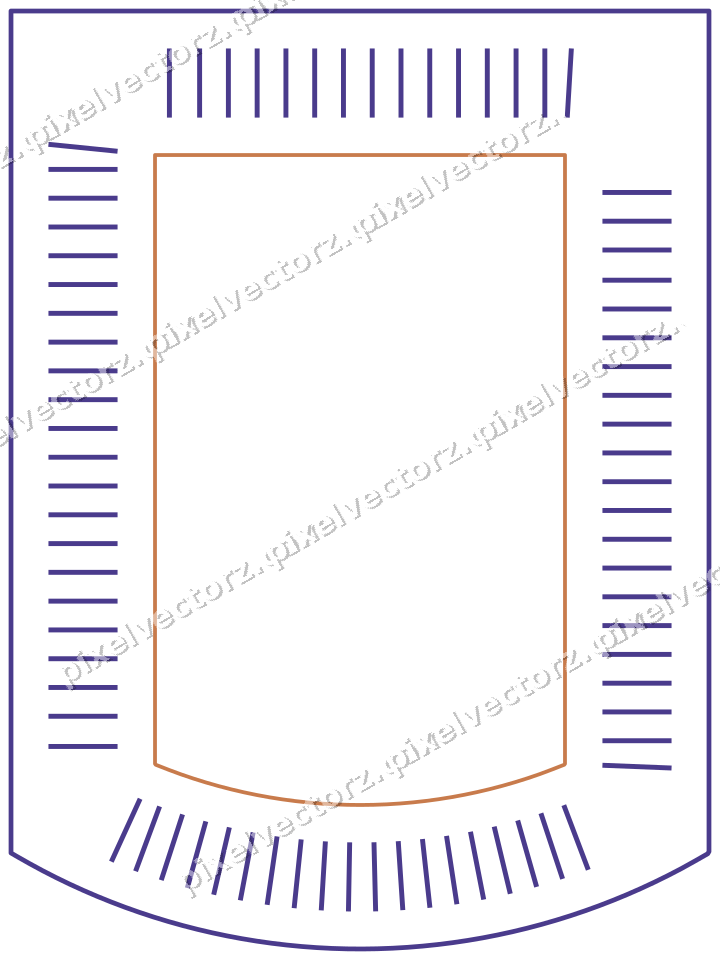 Dekorativer Zierrahmen in Orange und Blau mit Tafel und Strichelung