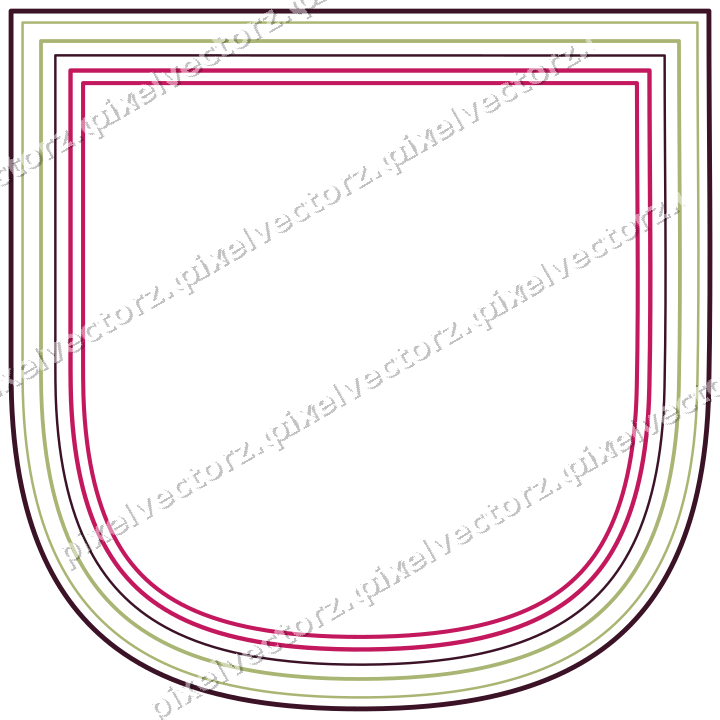 Dekorativer Zierrahmen in Limette und Rosa mit Wappen