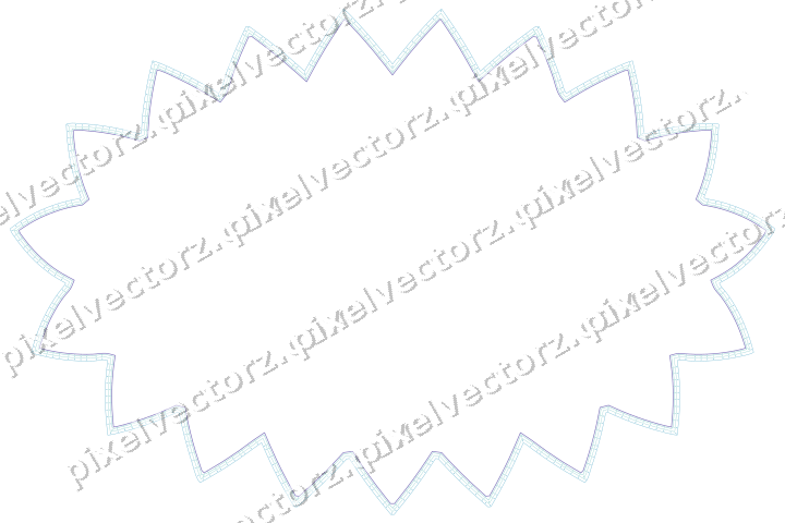Dekorativer Zierrahmen in Blau und Türkis mit Oval und Zackenrand