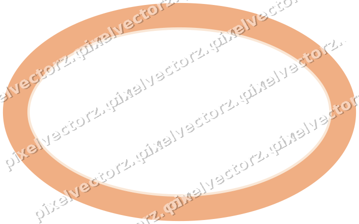 Dekorativer Zierrahmen in Blau und Orange mit Oval und Volles Band