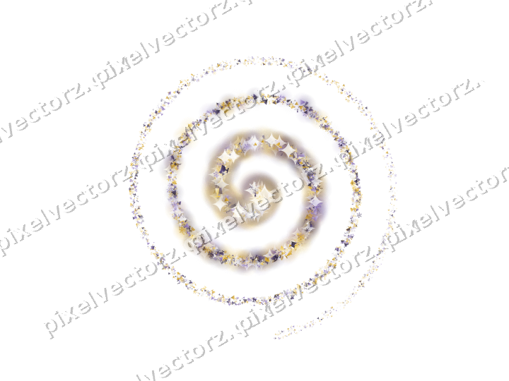 Nahtlose Glitzerspirale in Bernstein auf transparentem Grund