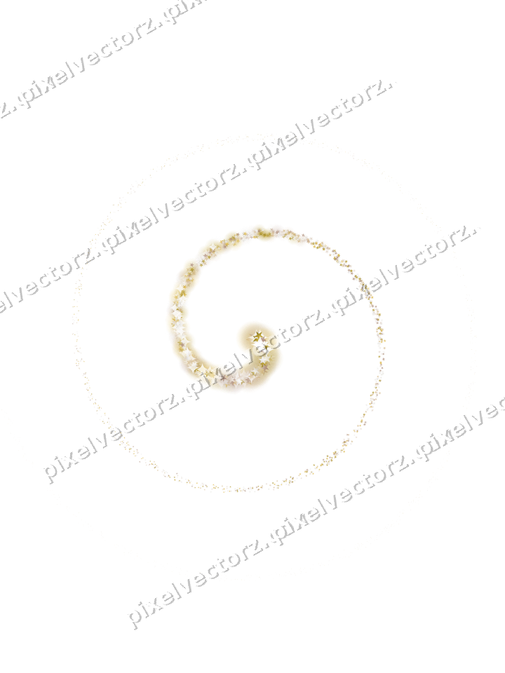 Nahtlose Glitzerspirale aus Sternen auf transparentem Grund