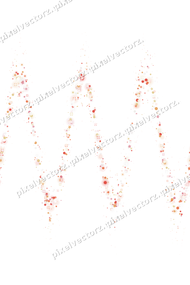 Nahtlose Glitzerwelle aus Blüten und Punkten auf transparentem Grund