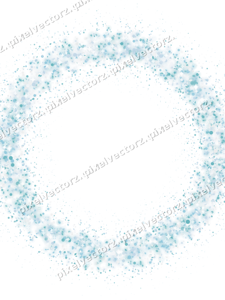 Nahtloser Glitzerkranz aus Tropfen und Punkten auf transparentem Grund