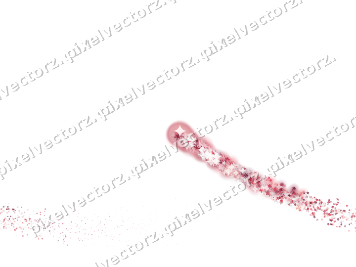 Nahtloser Sternenschweif in Rosa und Rot auf transparentem Grund