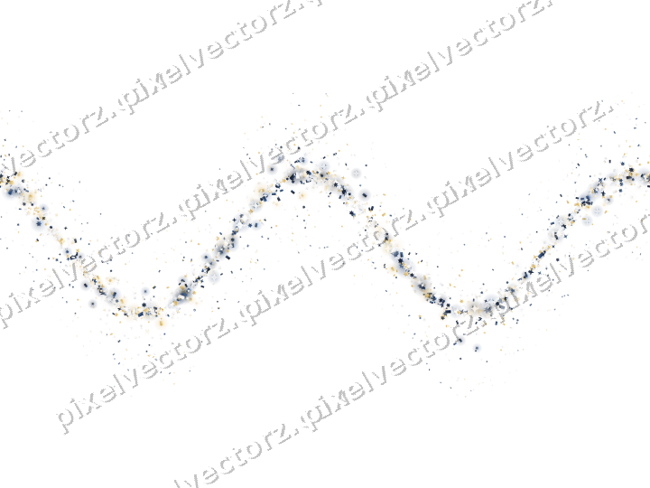 Nahtlose Glitzerwelle aus Sternen und Konfetti auf transparentem Grund
