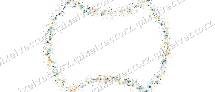Nahtloser Glitzerkranz in Bernstein auf transparentem Grund