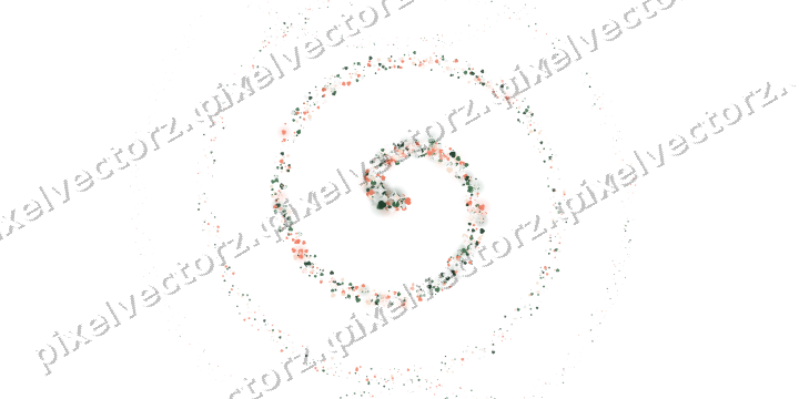 Nahtlose Glitzerspirale aus Herzen auf transparentem Grund