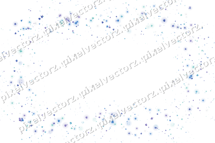 Nahtloser Glitzerrahmen aus Herzen in Blau auf transparentem Grund