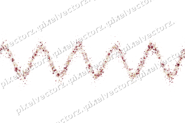 Nahtlose Glitzerwelle aus Herzen und Punkten auf transparentem Grund