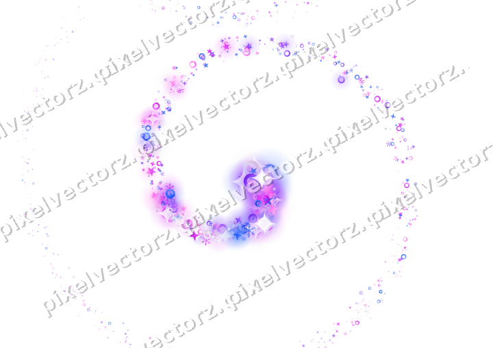 Nahtlose Glitzerspirale in Violett und Blau auf transparentem Grund
