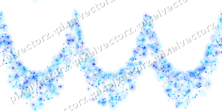Nahtlose Glitzergirlande in Türkis und Blau auf transparentem Grund