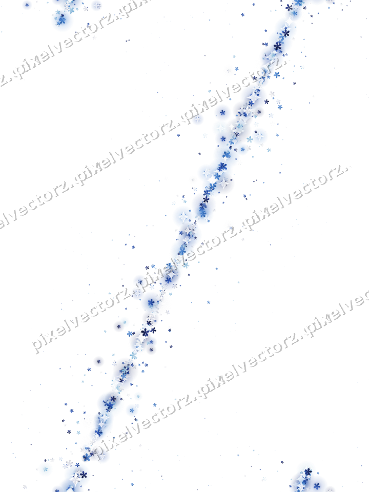 Nahtloses Glitzerband aus Blüten in Blau auf transparentem Grund