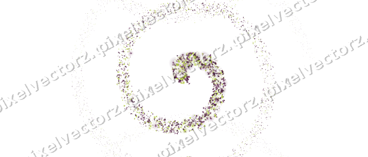 Nahtlose Glitzerspirale aus Tropfen und Rauten auf transparentem Grund