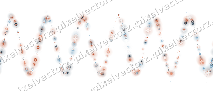 Nahtlose Glitzerwelle in Orange und Türkis auf transparentem Grund