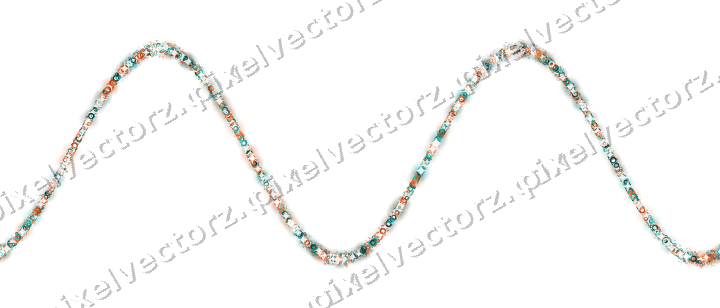 Nahtlose Glitzerwelle aus Ringen in Orange auf transparentem Grund