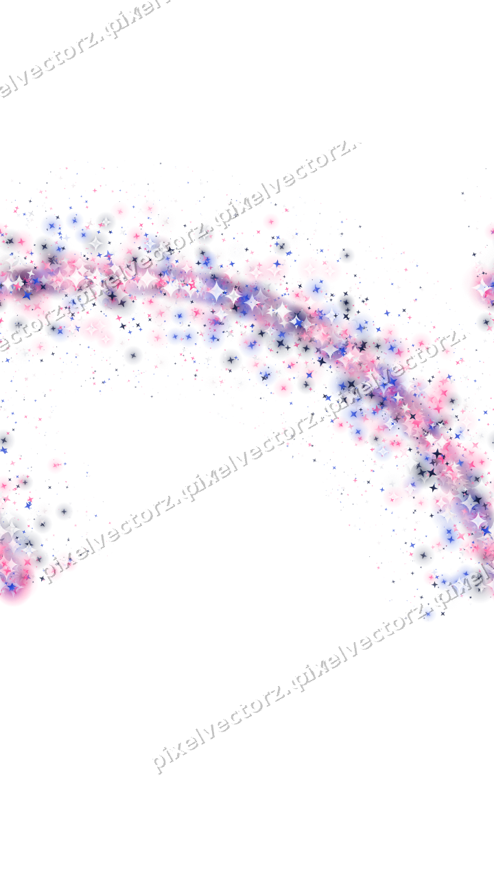 Nahtloser Glitzerbogen aus Sternen in Rosa auf transparentem Grund