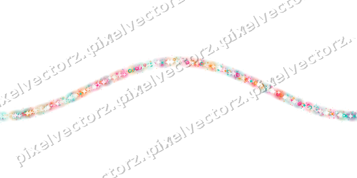 Nahtlose Glitzerwelle aus Sternen und Ringen auf transparentem Grund