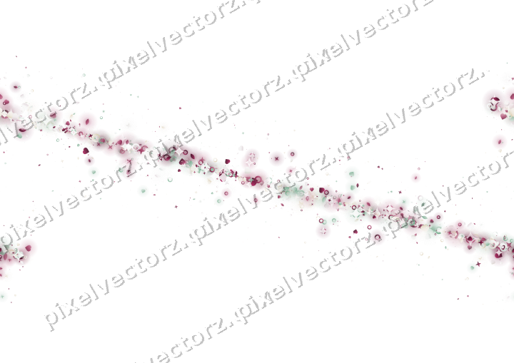 Nahtloses Glitzerband aus Sternen und Herzen auf transparentem Grund