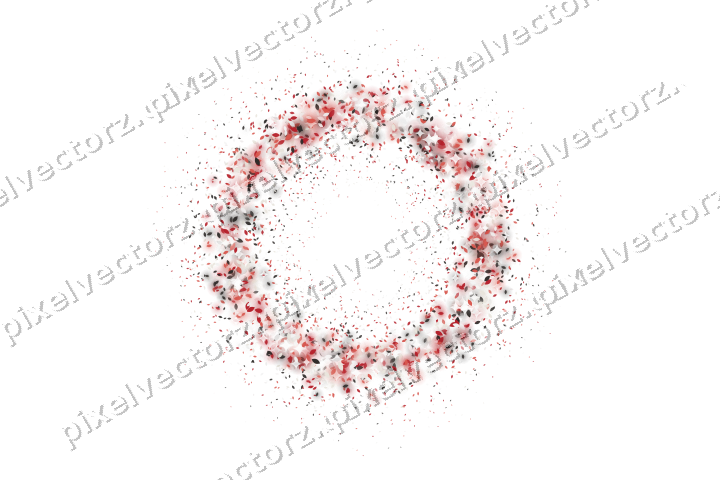 Nahtloser Glitzerkranz aus Tropfen in Rot auf transparentem Grund