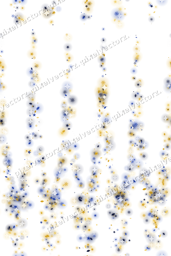 Nahtlose Glitzergirlande in Bernstein und Blau auf transparentem Grund