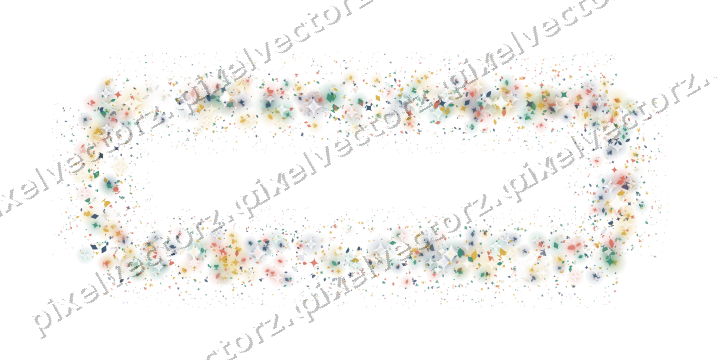 Nahtloser Glitzerrahmen aus Funken und Tropfen auf transparentem Grund
