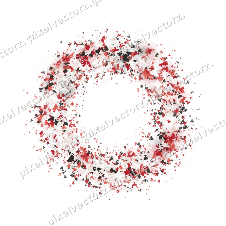 Nahtloser Glitzerkranz aus Sektschalen in Rot auf transparentem Grund