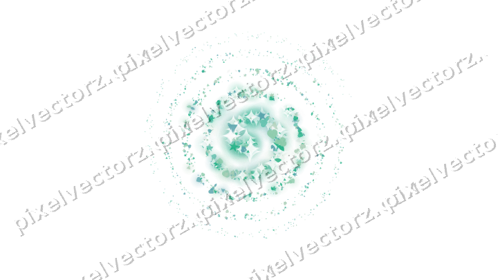 Nahtlose Glitzerspirale aus Sternen und Herzen auf transparentem Grund