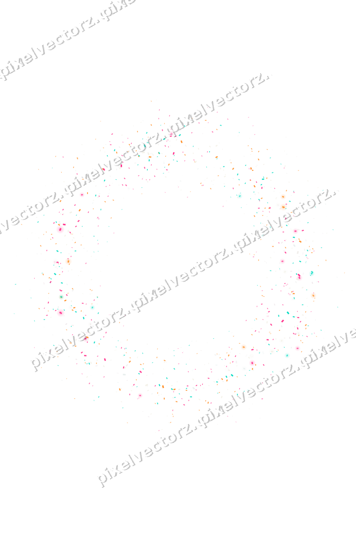 Nahtloser Glitzerkranz aus Konfetti in Rosa auf transparentem Grund