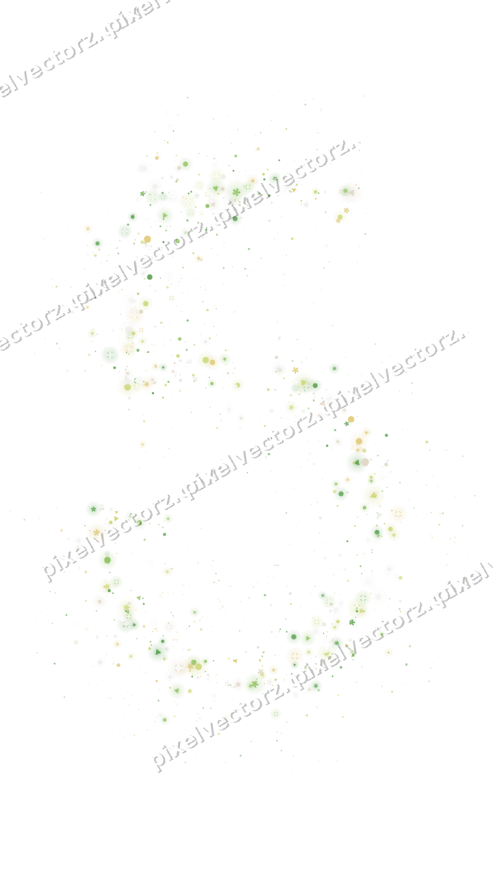 Nahtlose Glitzerzahl 5 aus Blüten und Punkten auf transparentem Grund