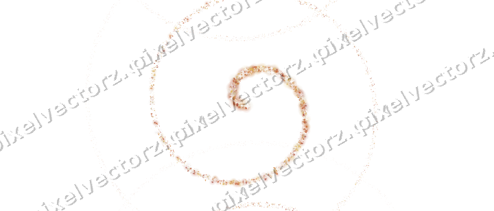 Nahtlose Glitzerspirale aus Tropfen in Orange auf transparentem Grund
