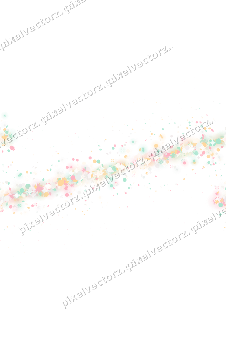 Nahtloses Glitzerband aus Blüten und Tropfen auf transparentem Grund