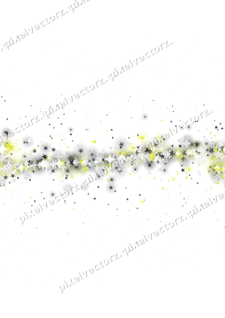Nahtloses Glitzerband aus Sternen in Gelb auf transparentem Grund