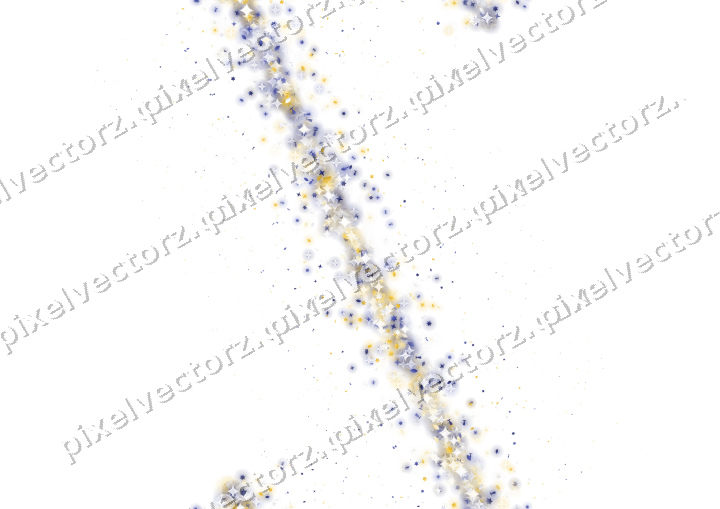 Nahtloses Glitzerband aus Sternen und Tropfen auf transparentem Grund