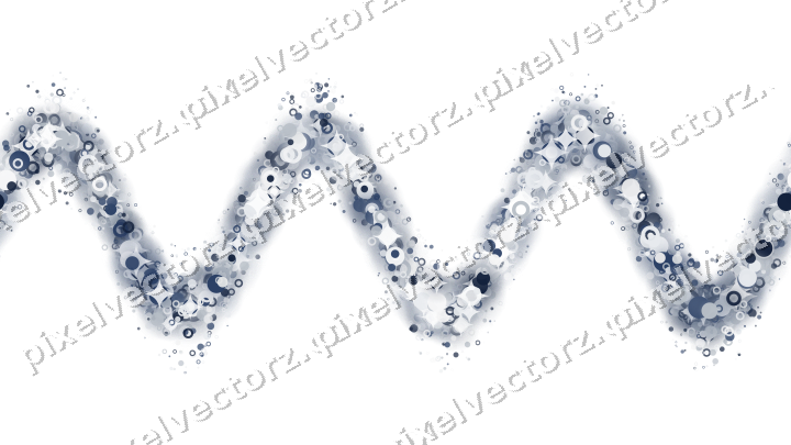 Nahtlose Glitzerwelle aus Punkten und Ringen auf transparentem Grund