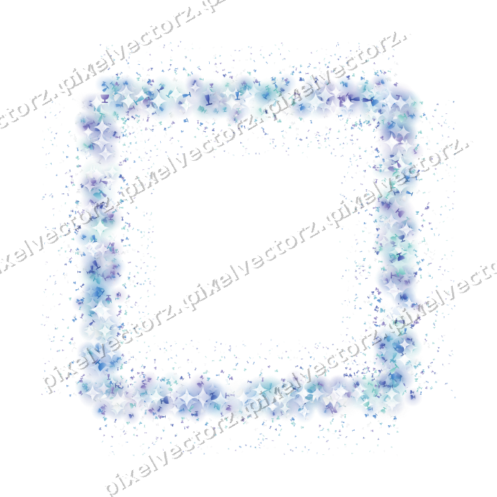 Nahtloser Glitzerrahmen in Blau und Türkis auf transparentem Grund