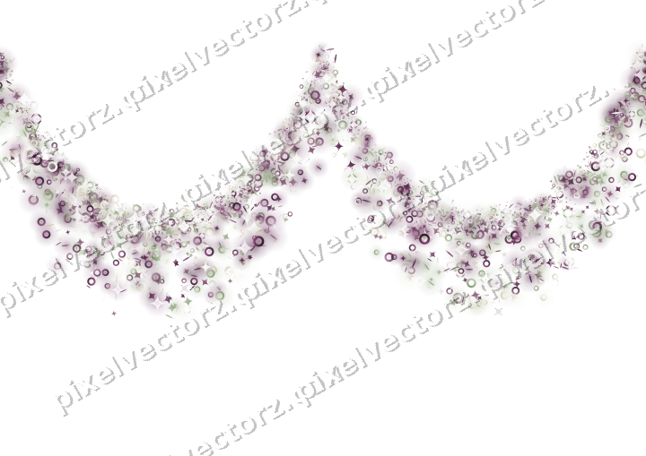 Nahtlose Glitzergirlande aus Funken und Ringen auf transparentem Grund